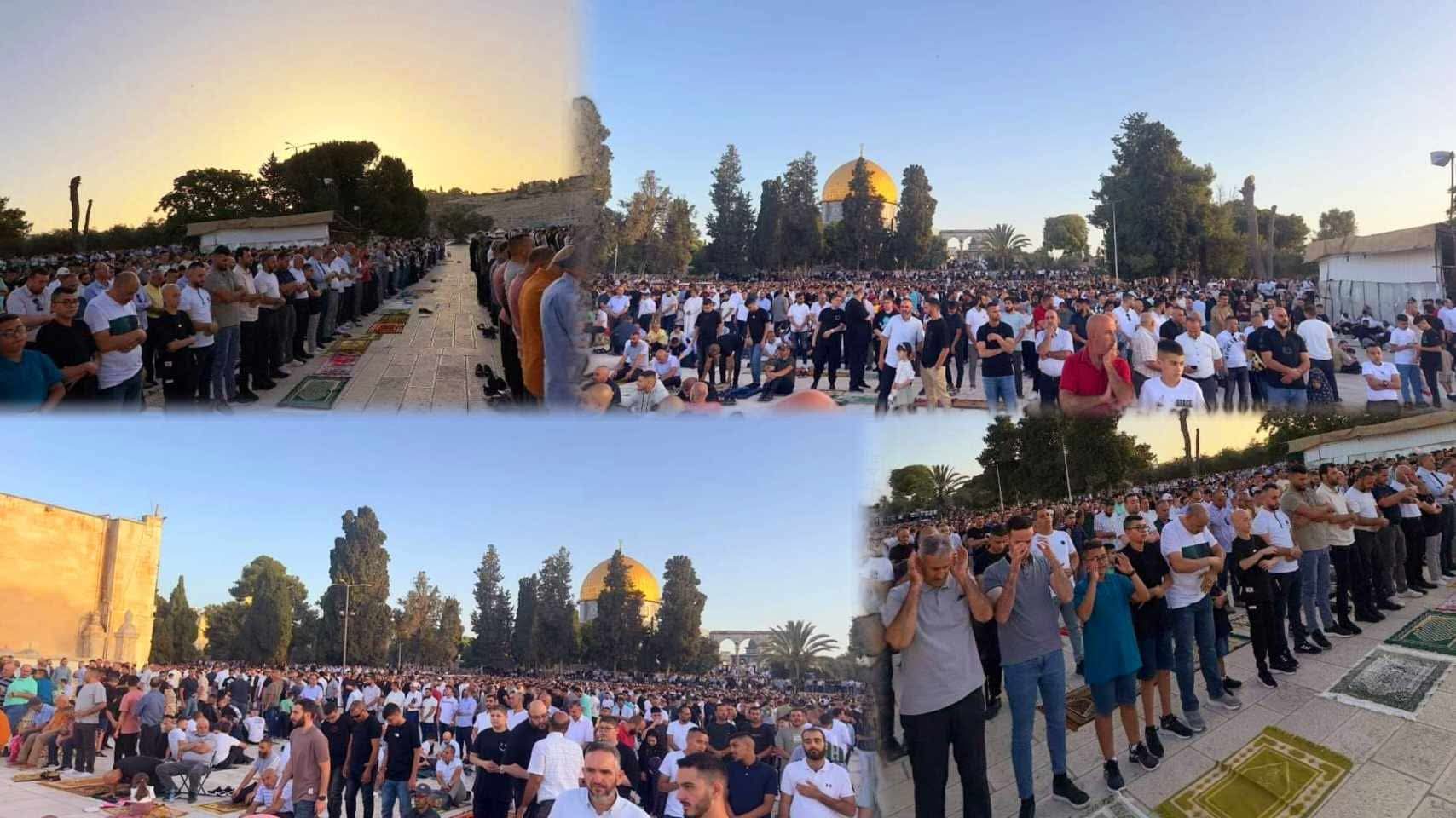 عشرات الآلاف يؤدون صلاة العيد في الأقصى رغم التضييقات