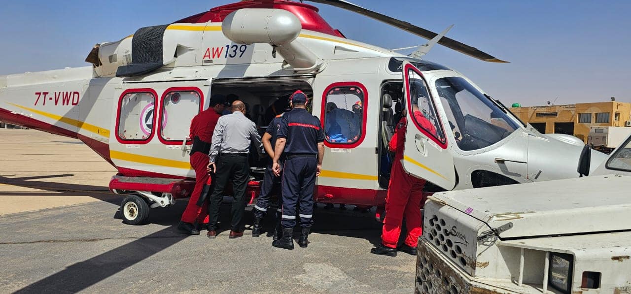 ورقلة: إجلاء طفلين جراء انفجار غاز بواسطة مروحية الحماية المدنية
