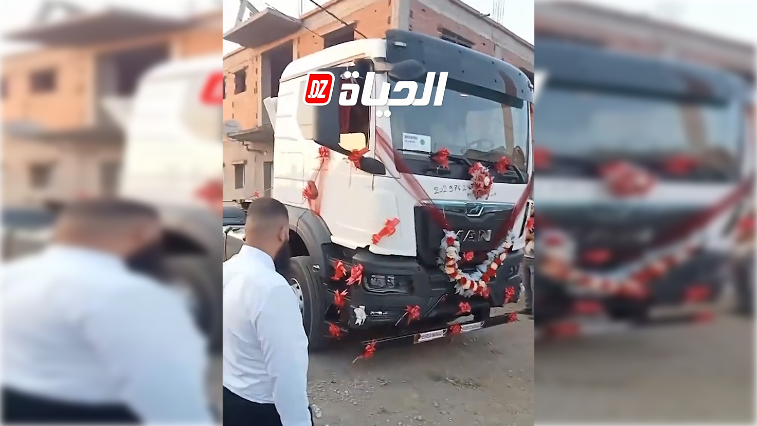بالفيديو.. عريس يختار شاحنات لمرافقة عروسه (كورتاج)