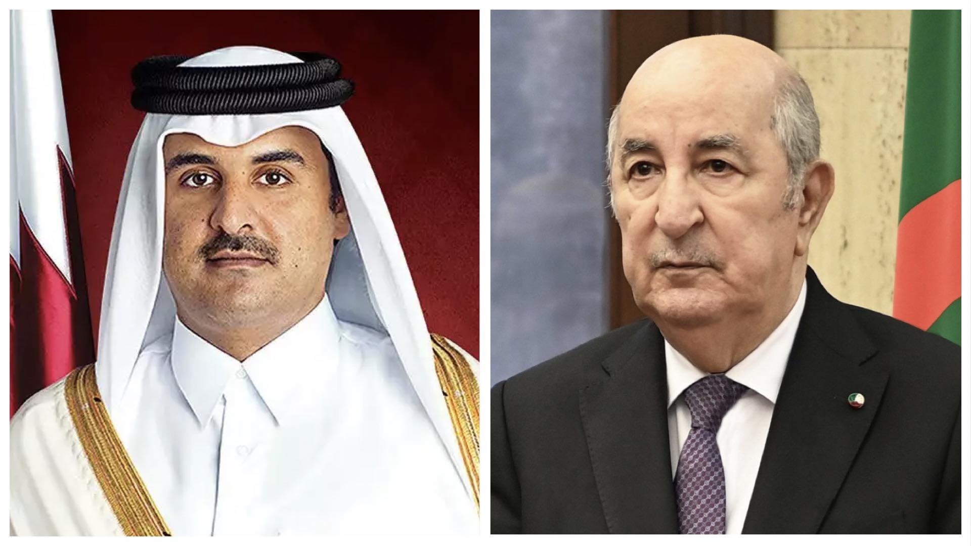 الرئيس تبون يجري مكالمة هاتفية مع نظيره القطري